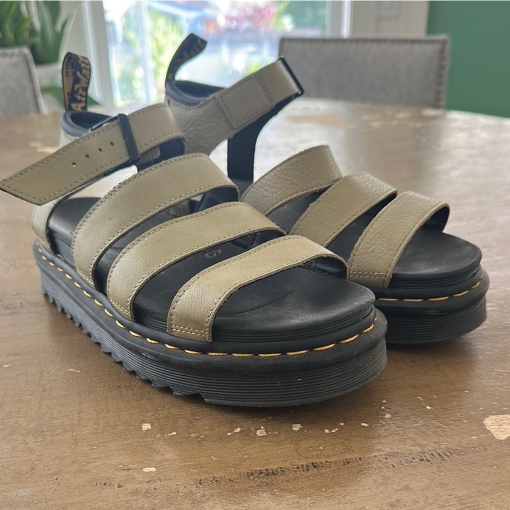 Dr. Martens Khaki Strappy Sandals
